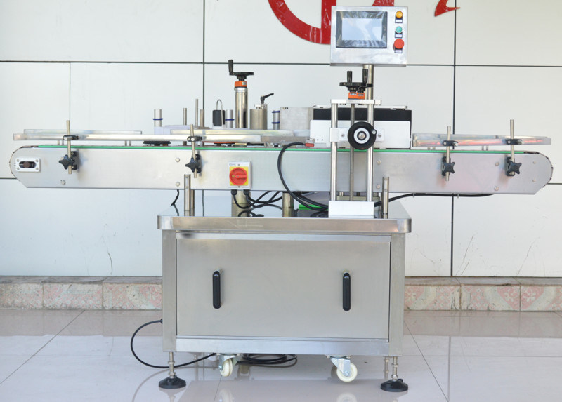 飲料のためのコアコンポーネントの1つのセルフアデシブ垂直丸いボトルラベル機器