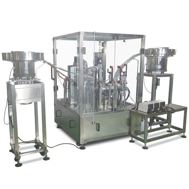 チャック型反応剤チューブ液体充填蓋付けラベル付け機械 800KG容量
